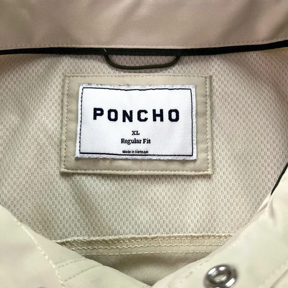 Poncho Pecos Pearl Snap Shirt Mens XL L/S Khaki Tan Western Fishing Performance - Picture 7 of 16